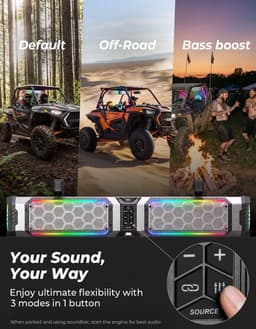 KEMIMOTO Midnight S80 Gen2 31.5in 10-Speaker UTV Soundbar RGB IP66 gallery image 4