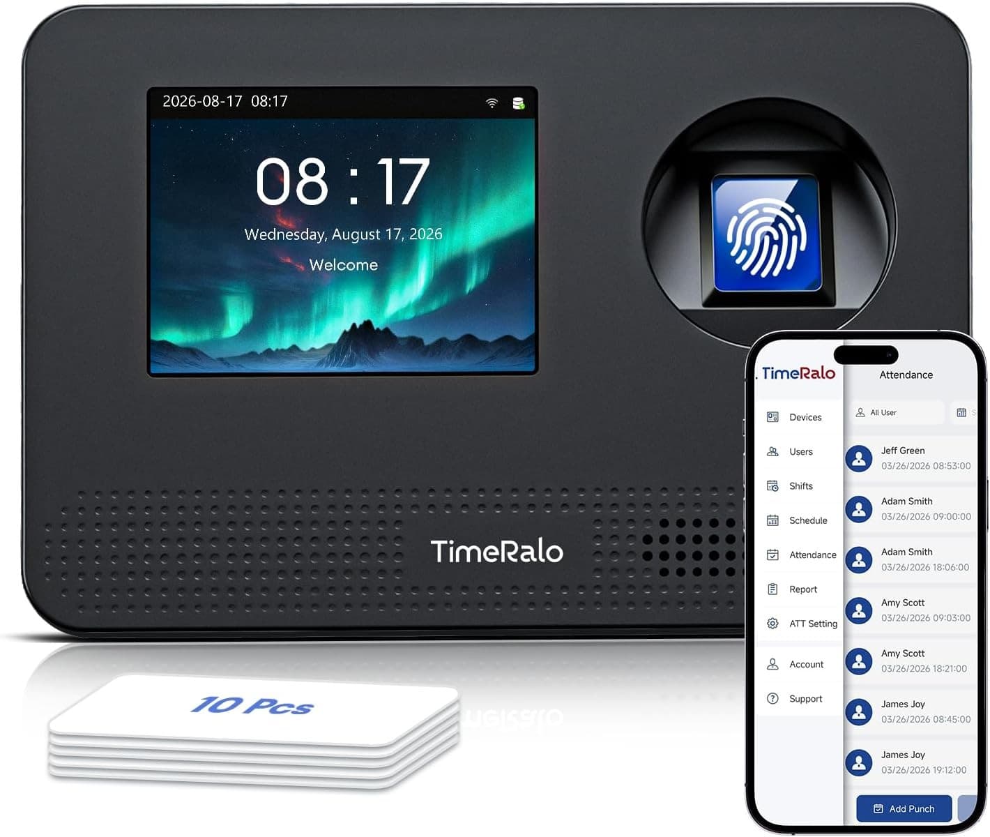 Time Clocks Cloud Time Clock Small Business Remote Access Auto Report | Fingerpr