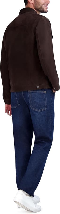 Coats, Jackets & Vests Dark Chocolate Men s Trucker Suede Jacket Dark Chocolate gallery image 3
