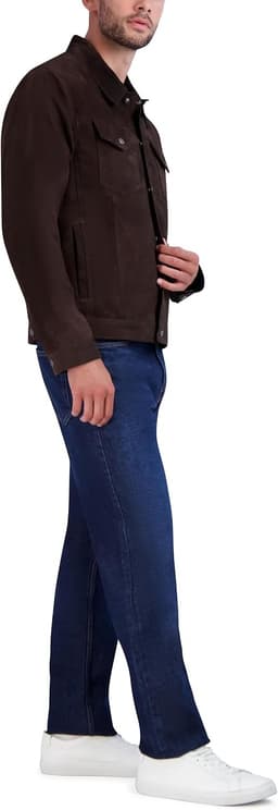 Coats, Jackets & Vests Dark Chocolate Men s Trucker Suede Jacket Dark Chocolate gallery image 4
