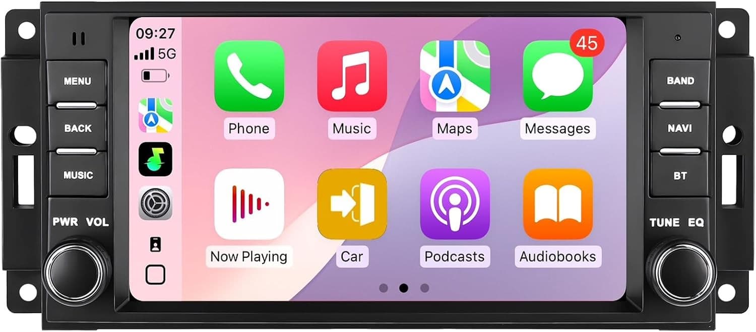 Video In-Dash Units w/GPS Car Radio 7in Jeep Wrangler JK Dodge Ram Wireless CarP