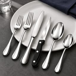 Flatware Sets 48PCS Silverware Set 8 Stainless Steel Flatware Cutlery Set Mirror gallery image 2