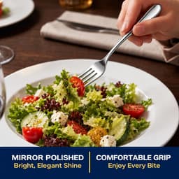 Flatware Sets 48PCS Silverware Set 8 Stainless Steel Flatware Cutlery Set Mirror gallery image 6
