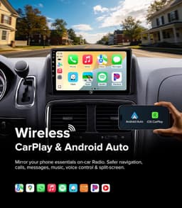 Video In-Dash Units w/GPS 9 Wireless CarPlay Radio Dodge Grand Caravan 11 20 Tow gallery image 3