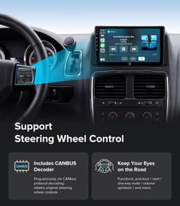 Video In-Dash Units w/GPS 9 Wireless CarPlay Radio Dodge Grand Caravan 11 20 Tow gallery image 5