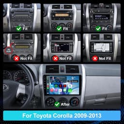 Android 13 Car Stereo Wireless CarPlay Android Auto Toyota Corolla 2009-2013 Plu gallery image 2