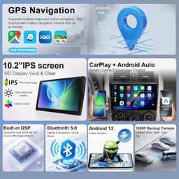 Android 13 Car Stereo Wireless CarPlay Android Auto Toyota Corolla 2009-2013 Plu gallery image 6