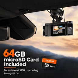 Other Car Video RexingUSA C4 4 Channel Dash Cam 64GB microSD Card Included 1080p gallery image 2