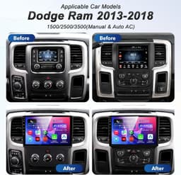 Video In-Dash Units w/GPS 2013 64GB Android 13 Car Radio Stereo 2018 Dodge Ram 1 gallery image 2