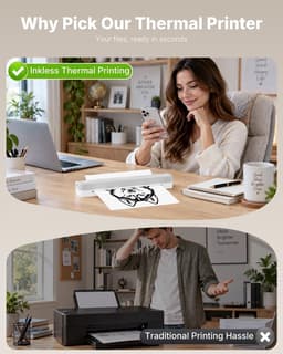 Printers Thermal Portable Printer Travel Gray Portable Bluetooth Thermal Printer gallery image 6