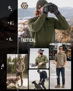 Shirts & Tops Khaki Men s UPF 50+ Sun Protection Snap Shirt Hiking Fishing Safar gallery image 7