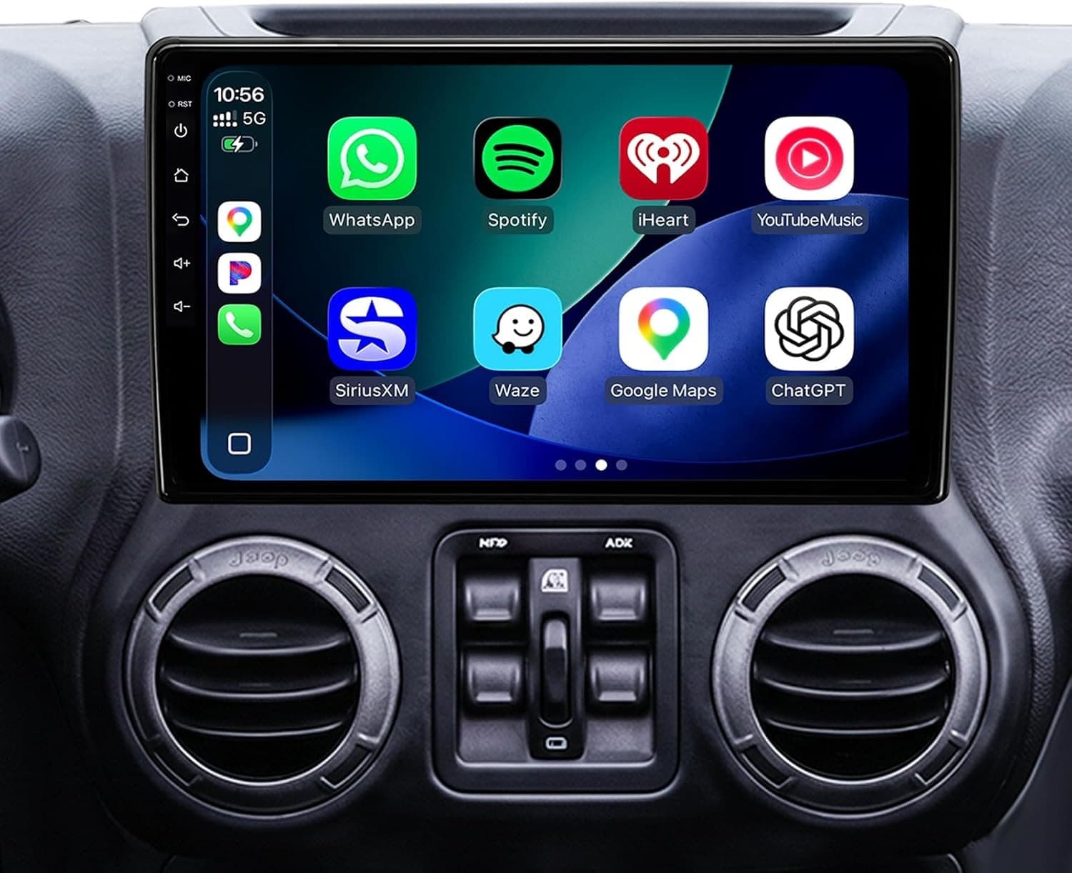Android 13 Car Stereo Wireless CarPlay Android Auto Jeep Wrangler JK with Bundle