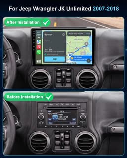 Android 13 Car Stereo Wireless CarPlay Android Auto Jeep Wrangler JK with Bundle gallery image 3