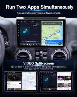 Android 13 Car Stereo Wireless CarPlay Android Auto Jeep Wrangler JK with Bundle gallery image 8