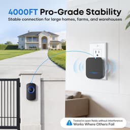 Wireless Doorbell 4000ft Ultra Long Range IP67 Waterproof Door Bell Chime for Ho gallery image 4