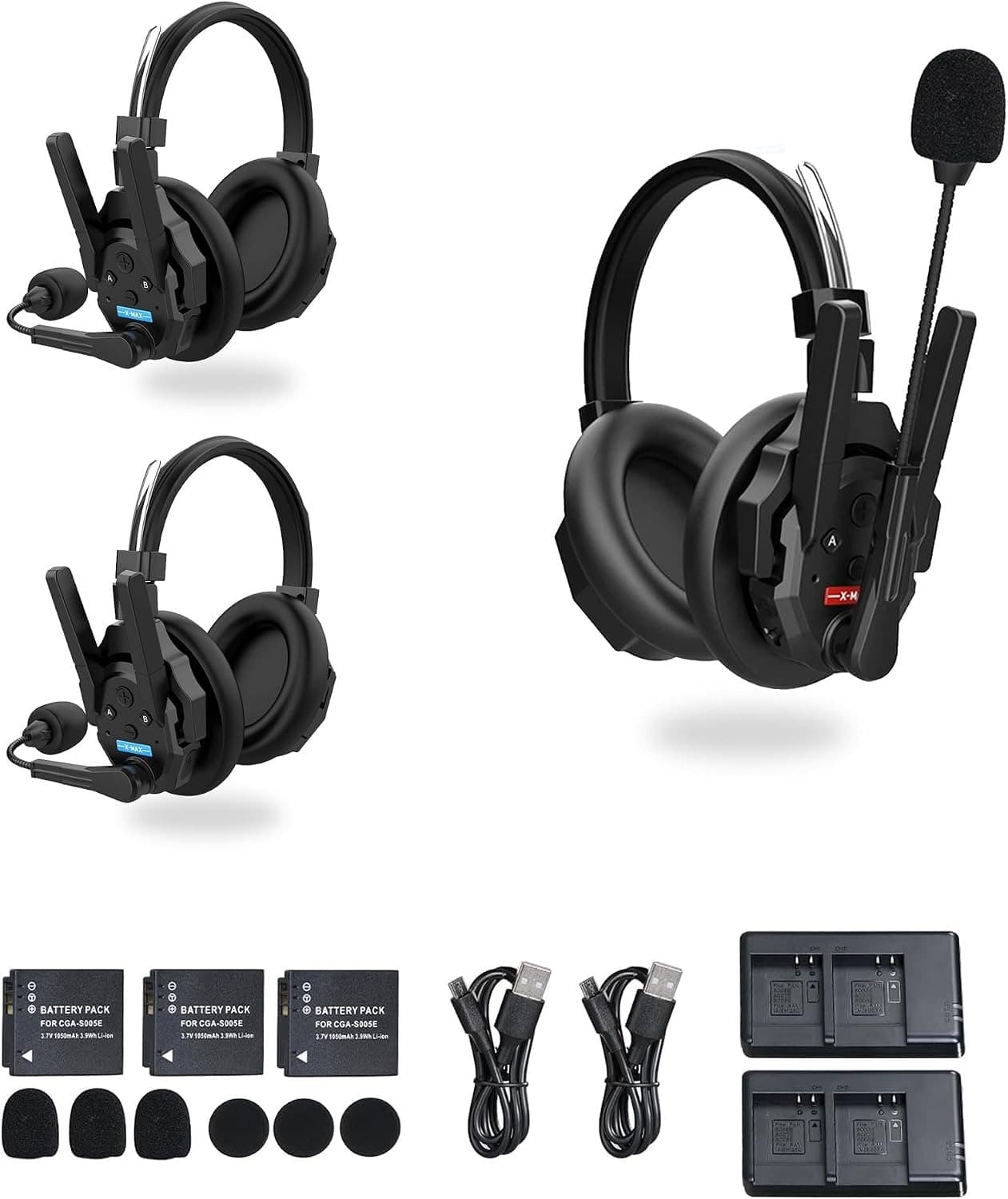 Microphones & Wireless Systems Black Xtalk XMax3 Wireless Intercom Headset Syste
