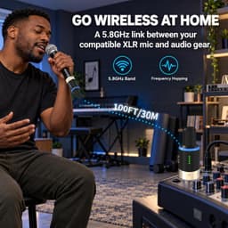 Microphones & Wireless Systems Wireless XLR Microphone System 5.8GHz Transmitter gallery image 3