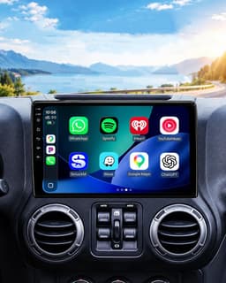 Android 13 Car Stereo Wireless CarPlay Android Auto Jeep Wrangler JK Dodge Ram gallery image 1