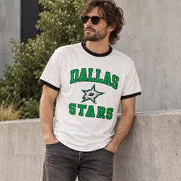 T-Shirts Dallas Stars Dallas Stars Men s NHL Ringer T Shirt Retro Tee (Large) gallery image 2