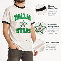 T-Shirts Dallas Stars Dallas Stars Men s NHL Ringer T Shirt Retro Tee (Large) gallery image 5