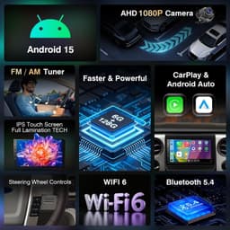 9in Android 13 Car Stereo Wireless CarPlay Android Auto Ford F150 2009-2014 GPS gallery image 7