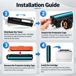 202X CF500X Toner Cartridges 4Pack Replacement for HP 202X 202A | Works with HP gallery image 3