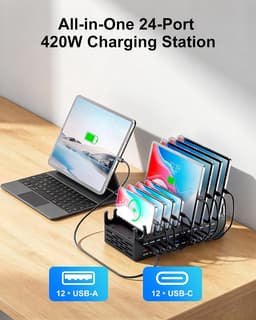 DM-380 Chargers & Cradles black 24 Port Charging Station Multiple Devices 420W gallery image 6