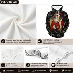 Tactical Santa Christmas Hoodie,Gift Sack Ugly Sweater,Unisex L | Ugly Sweatshir gallery image 2