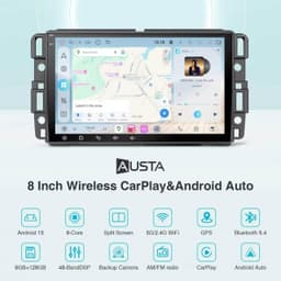 8in Android 13 Car Stereo Wireless CarPlay Android Auto Chevy Silverado/GMC Sier gallery image 7