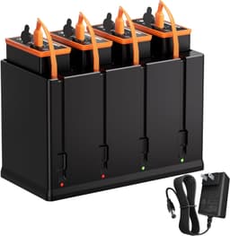 Game & Trail Cameras 4 Pack 5000mAh Replacement Battery Moultrie Pack Charger gallery image 1