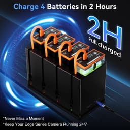 Game & Trail Cameras 4 Pack 5000mAh Replacement Battery Moultrie Pack Charger gallery image 3