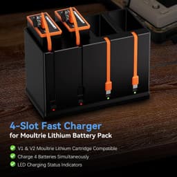 Game & Trail Cameras 4 Pack 5000mAh Replacement Battery Moultrie Pack Charger gallery image 6