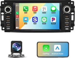Android 13 Car Stereo Wireless CarPlay Android Auto Jeep Wrangler JK 2007-2018 gallery image 1