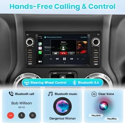 Android 13 Car Stereo Wireless CarPlay Android Auto Jeep Wrangler JK 2007-2018 gallery image 3