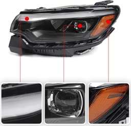 H-JPZNZ-22DD-G Black 2022 Left Full LED Headlight Jeep Compass 2022 2025 | w/DRL gallery image 2