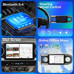 10.1in Android 13 Car Stereo Wireless CarPlay Android Auto Toyota Tacoma GPS Kit gallery image 5