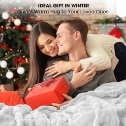 LY140X200-W Blankets & Throws Grayish-white Electric Heated Blanket Bubble Faux gallery image 6