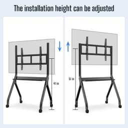 A-55-65 Rolling Stand S TV Stands & Entertainment Units Black 55'' 65'' Smart Bo gallery image 3