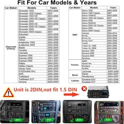 Video In-Dash Units w/GPS 2003 Car Radio Stereo CarPlay Android Auto 2006 Chevy gallery image 8