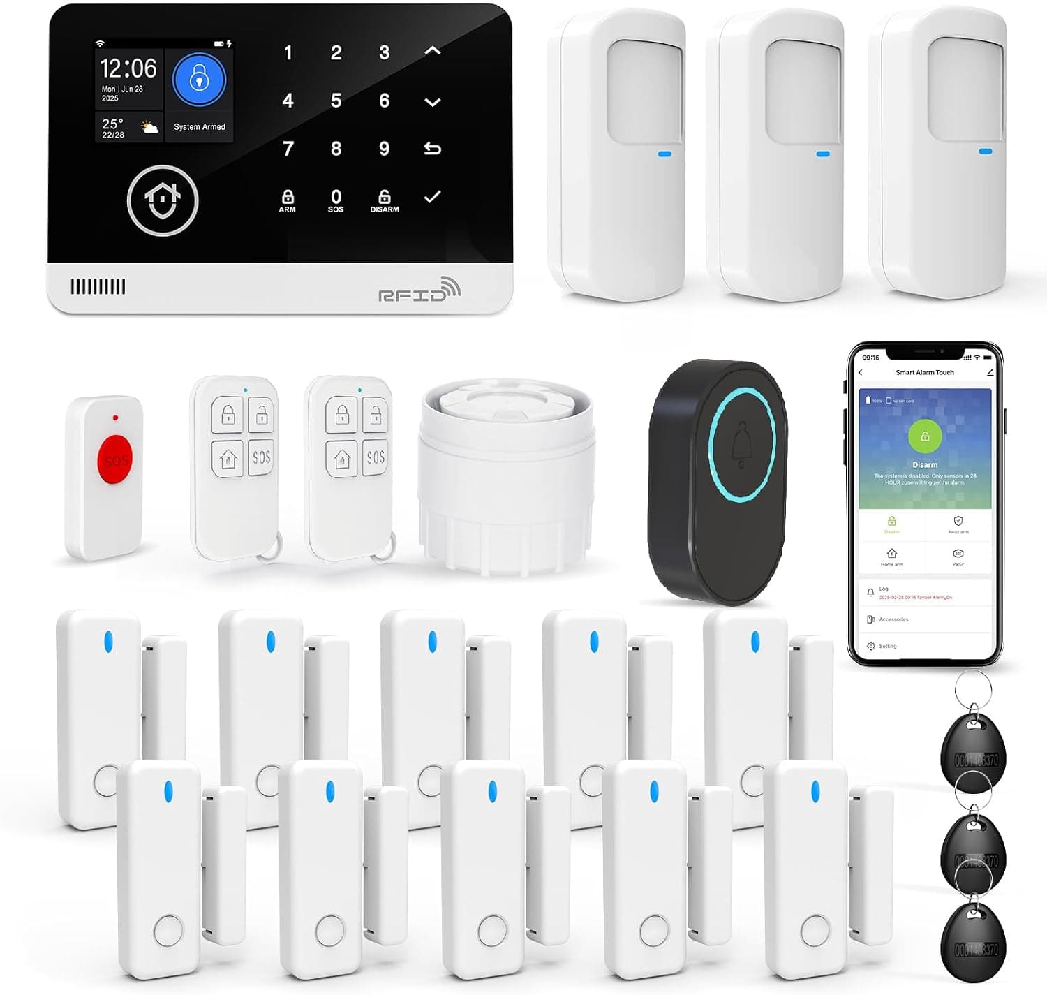 IP & Smart Security Camera Systems Home Security System Alarm System 22 Piece Ki