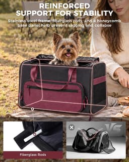 Carriers & Totes Pet Carrier Wheels Airline Approved Small Dogs Red Kit Wireless gallery image 6