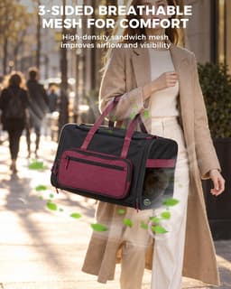 Carriers & Totes Pet Carrier Wheels Airline Approved Small Dogs Red Kit Wireless gallery image 7
