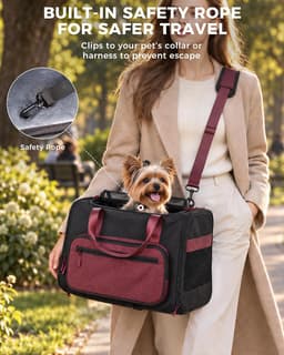 Carriers & Totes Pet Carrier Wheels Airline Approved Small Dogs Red Kit Wireless gallery image 8