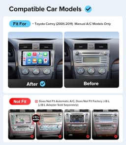 9in Android 13 Car Stereo Wireless CarPlay Android Auto Toyota Camry 06-11 Ready gallery image 3