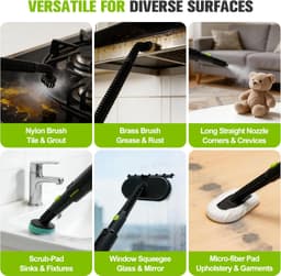 Steam Cleaners Steam Cleaner Home 10s Heat Up 3.5 Bar 230 F 3 Levels Handheld Co gallery image 6