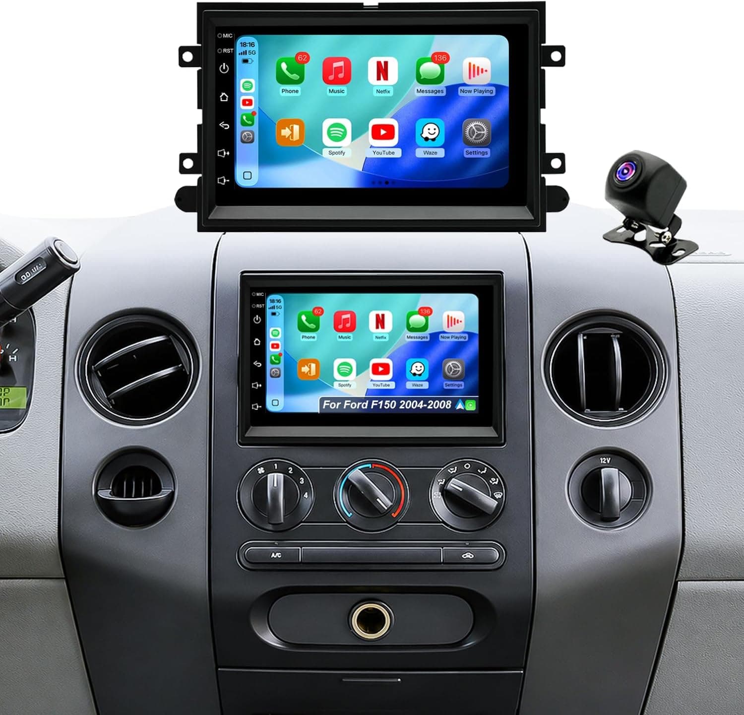 Android 13 Car Stereo Wireless CarPlay Android Auto Ford F150 2004-2008 Kit Set