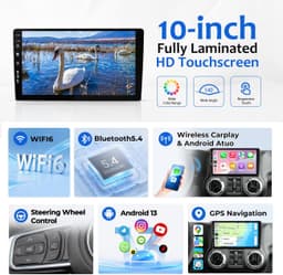 Car Audio In-Dash Units Car Radio Jeep Wrangler JK Dodge Ram Wireless CarPlay gallery image 6
