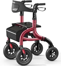 Walkers & Canes W5 Walkers Seniors Seat 10 inch All Terrain Rollator Walker Kit gallery image 1