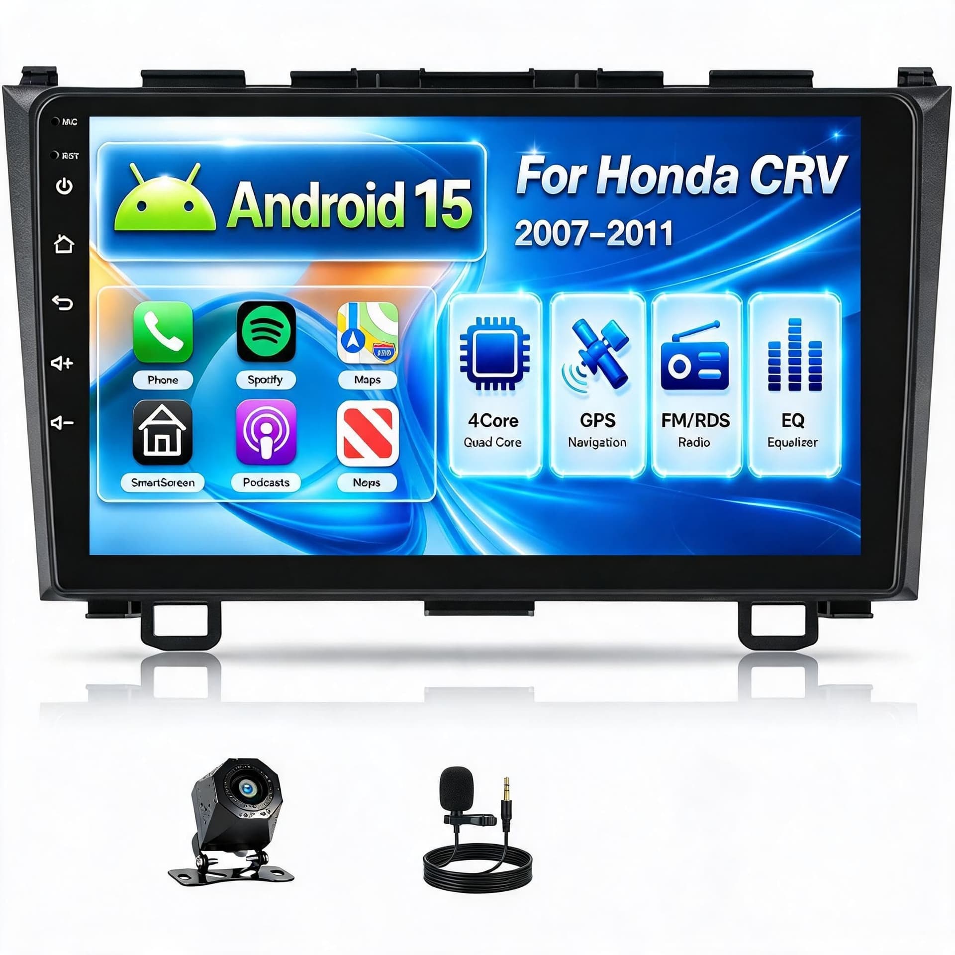 Zomolither 9in Android 15 Car Stereo Honda CR-V 2007-2011 CarPlay GPS