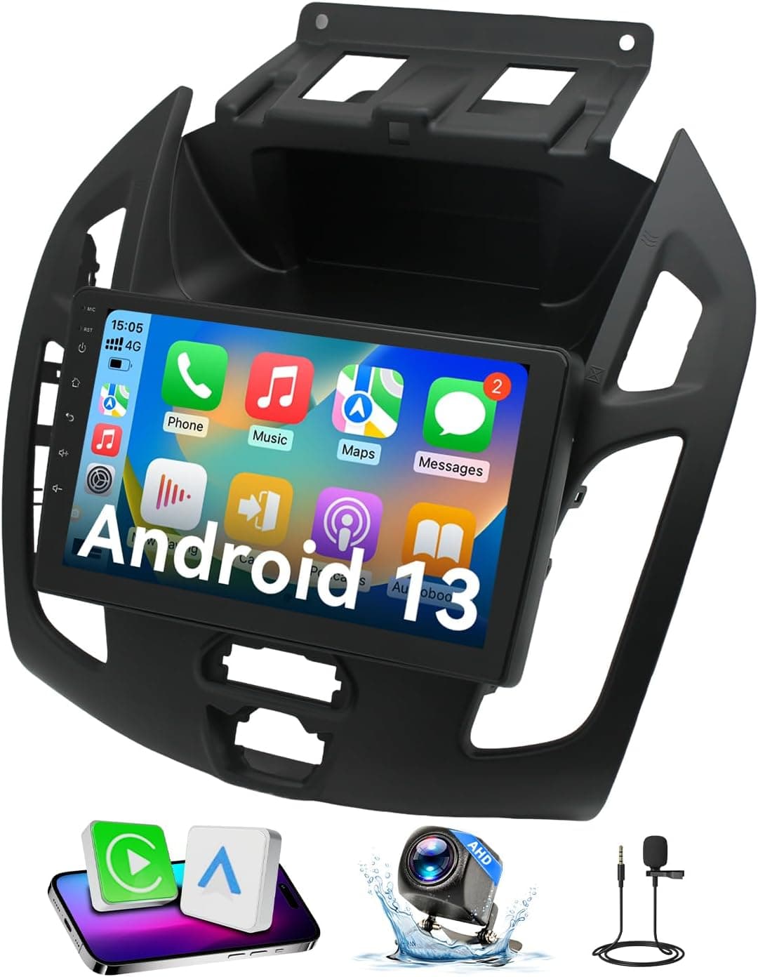ZHNN 9in Car Stereo Ford Transit Connect 2014-2018 CarPlay Android Auto